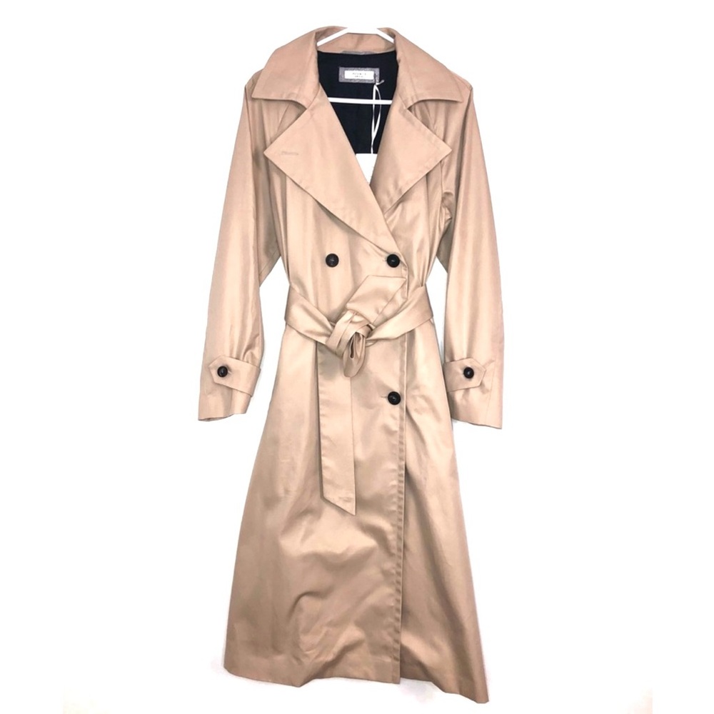 Peserico Double Breasted Khaki Trench Coat size 10